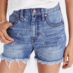 Madewell The Perfect Jean Short Daisy Embroidered Edition Size 26.